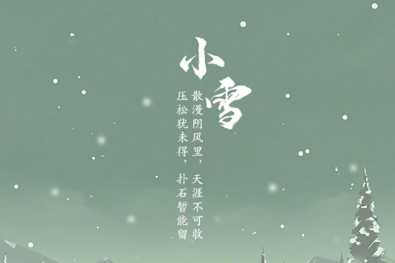 15张小雪节气插画海报设计