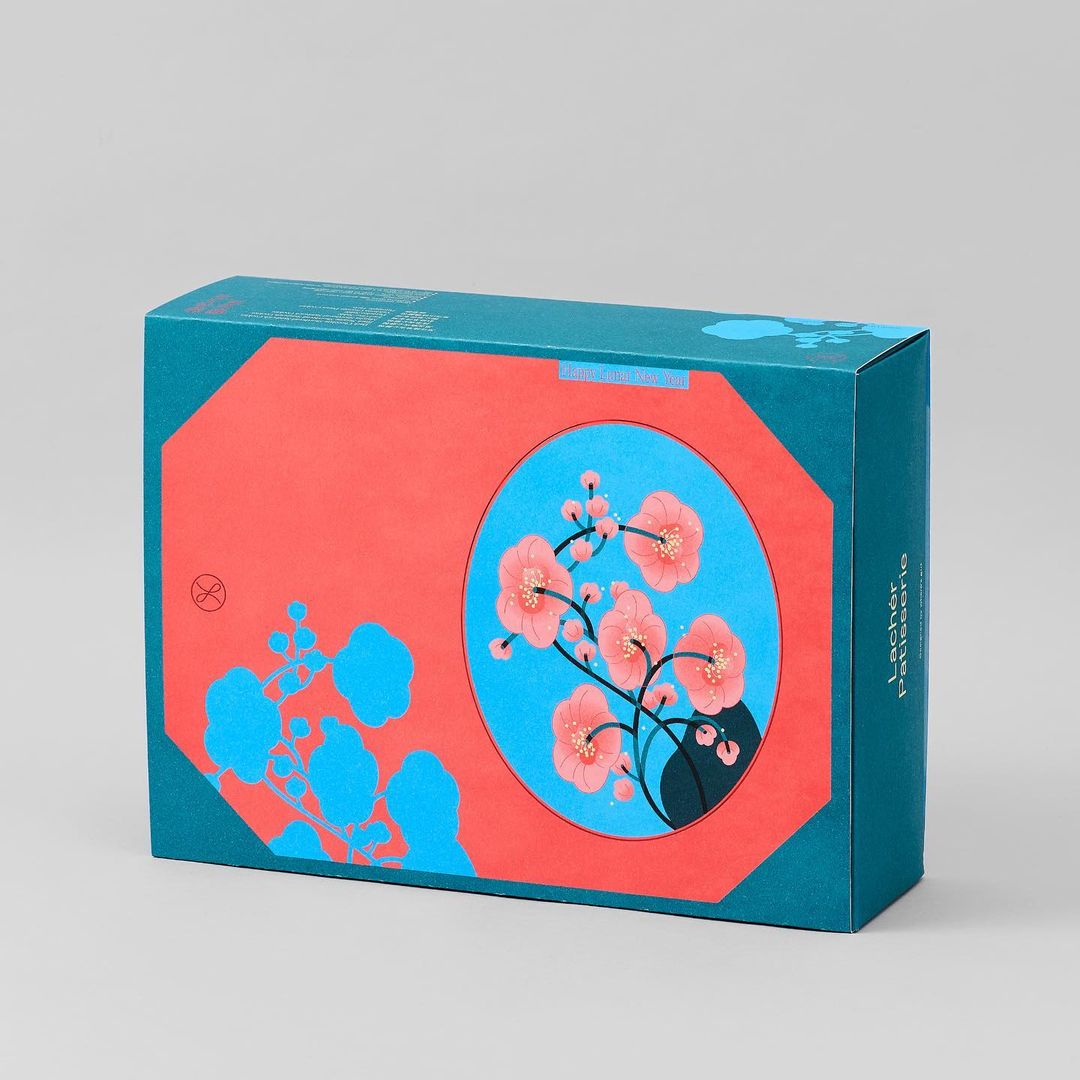 几何图形呈现雅致梅兰竹菊的礼盒包装