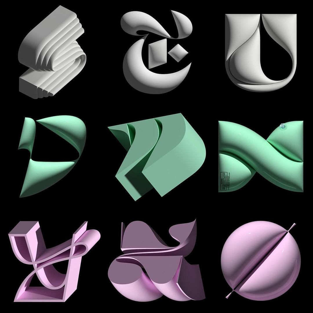 怪诞又可爱: 3D膨胀字体视觉设计