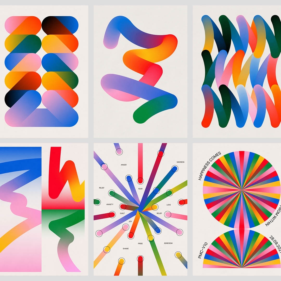 玩转色彩与几何互动的海报设计