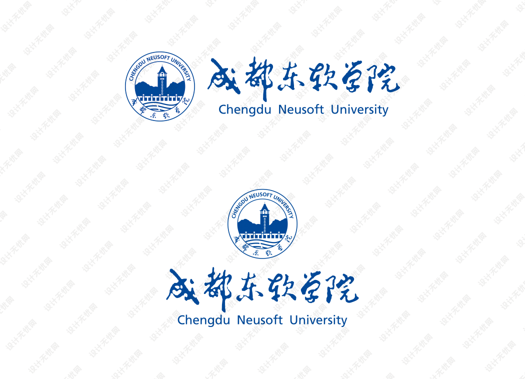 成都东软学院校徽logo矢量标志素材