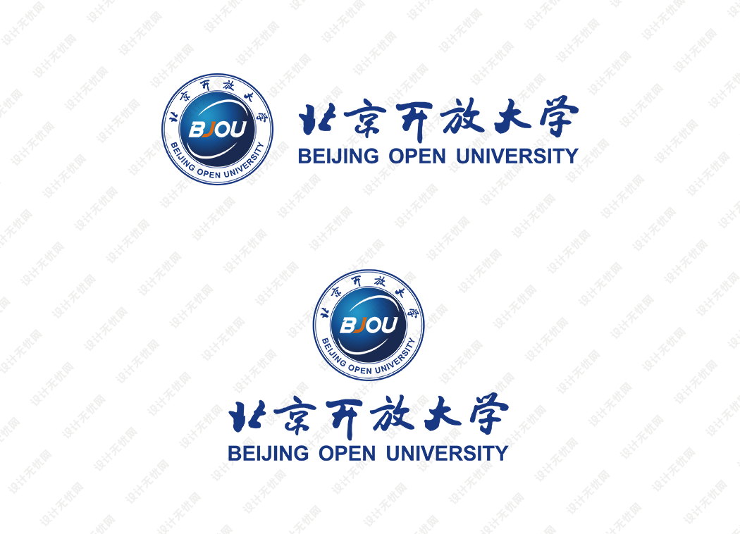 北京开放大学校徽logo矢量标志素材