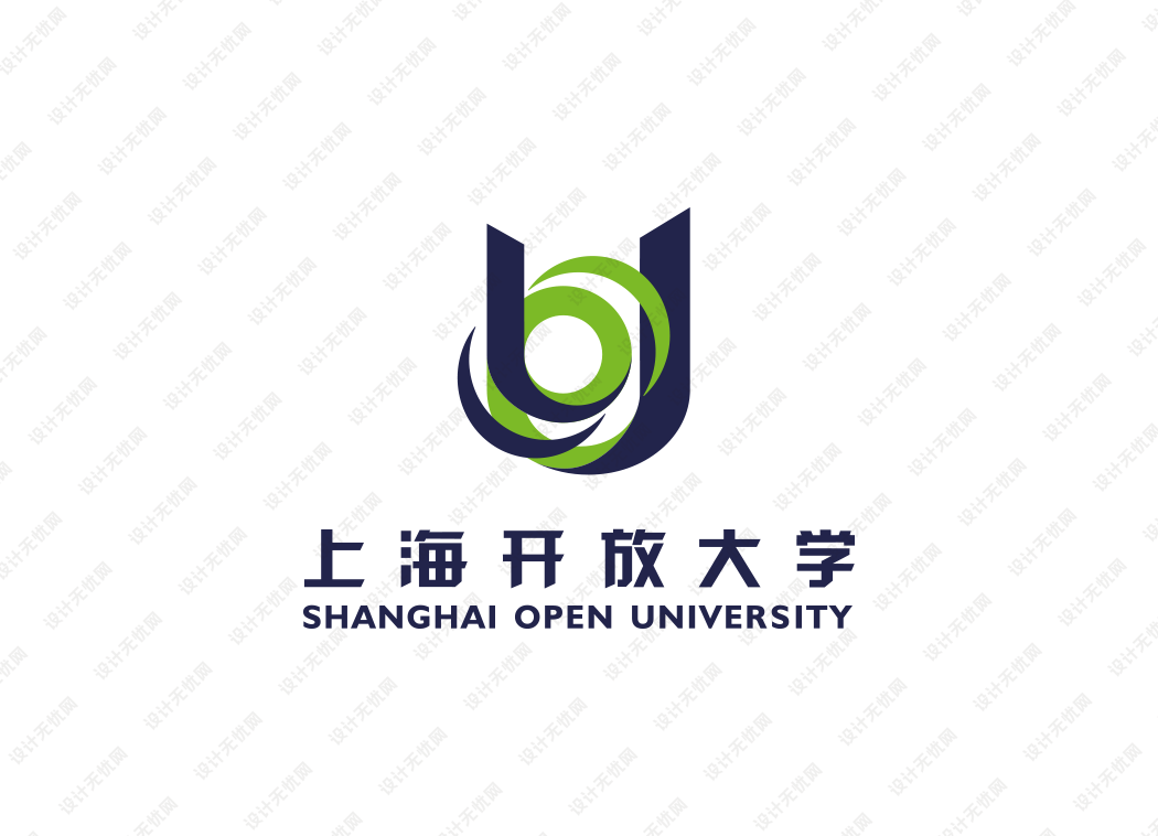 上海开放大学校徽logo矢量标志素材