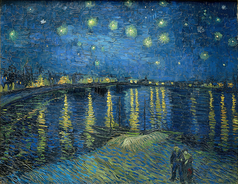 梵高：名画《罗纳河上的星夜》高清大图下载