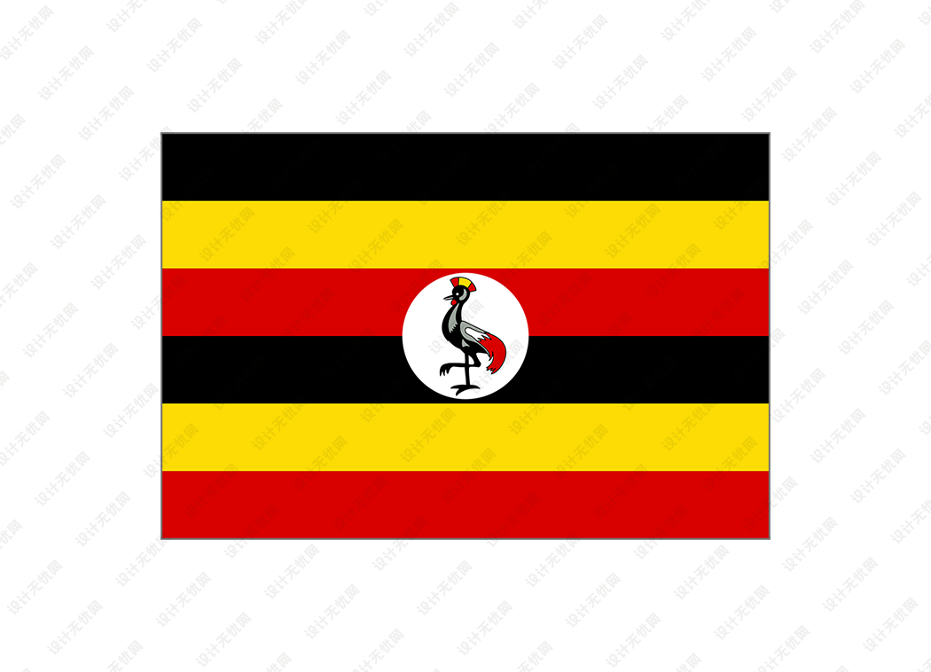 乌干达国旗矢量高清素材