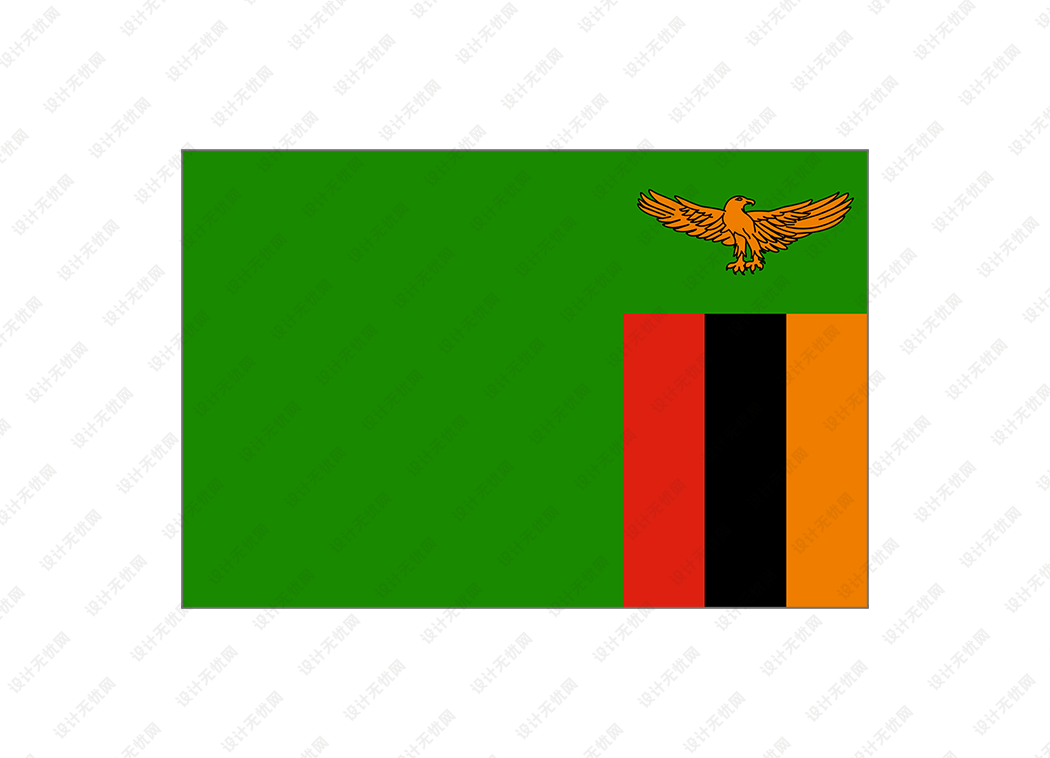 赞比亚国旗矢量高清素材