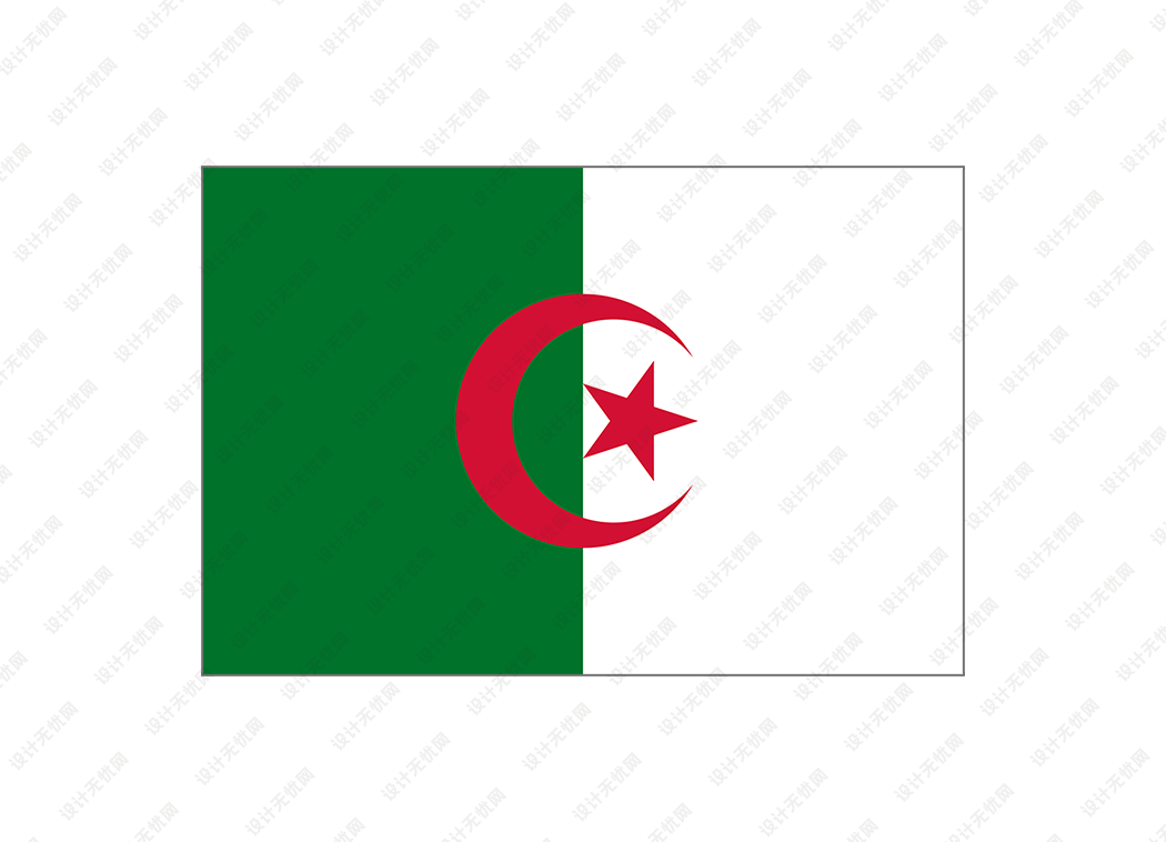 阿尔及利亚国旗矢量高清素材