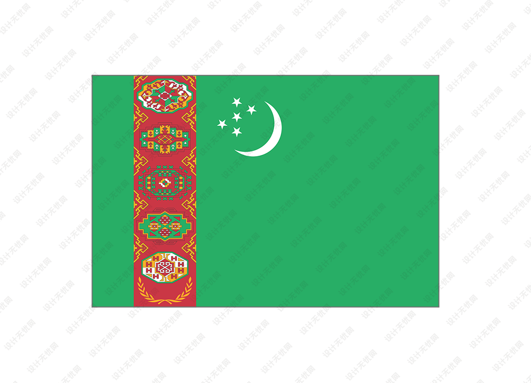 土库曼斯坦国旗矢量高清素材