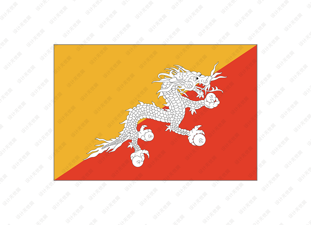 不丹国旗矢量高清素材