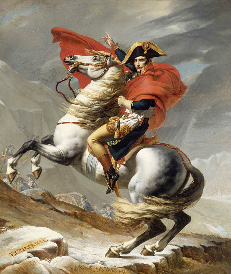 雅克·路易·大卫：《拿破仑翻越阿尔卑斯山》高清大图下载