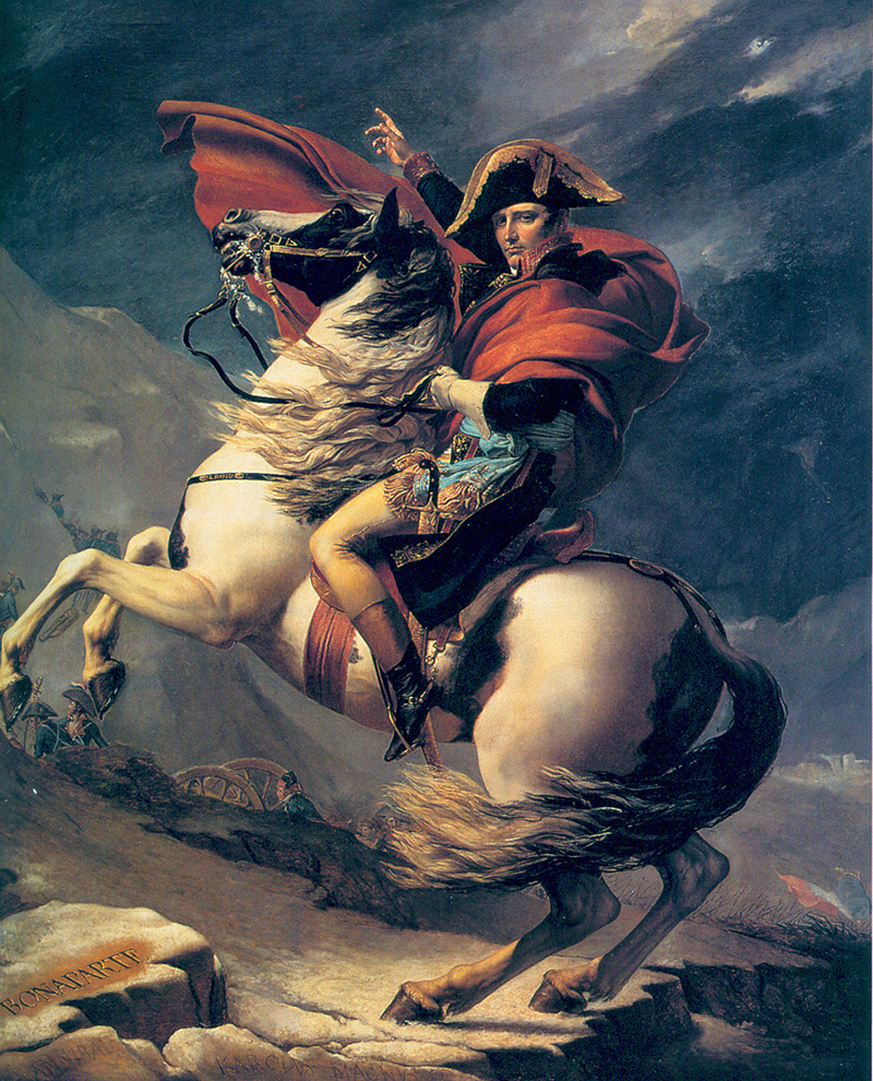 雅克·路易·大卫：《拿破仑翻越阿尔卑斯山》高清大图下载