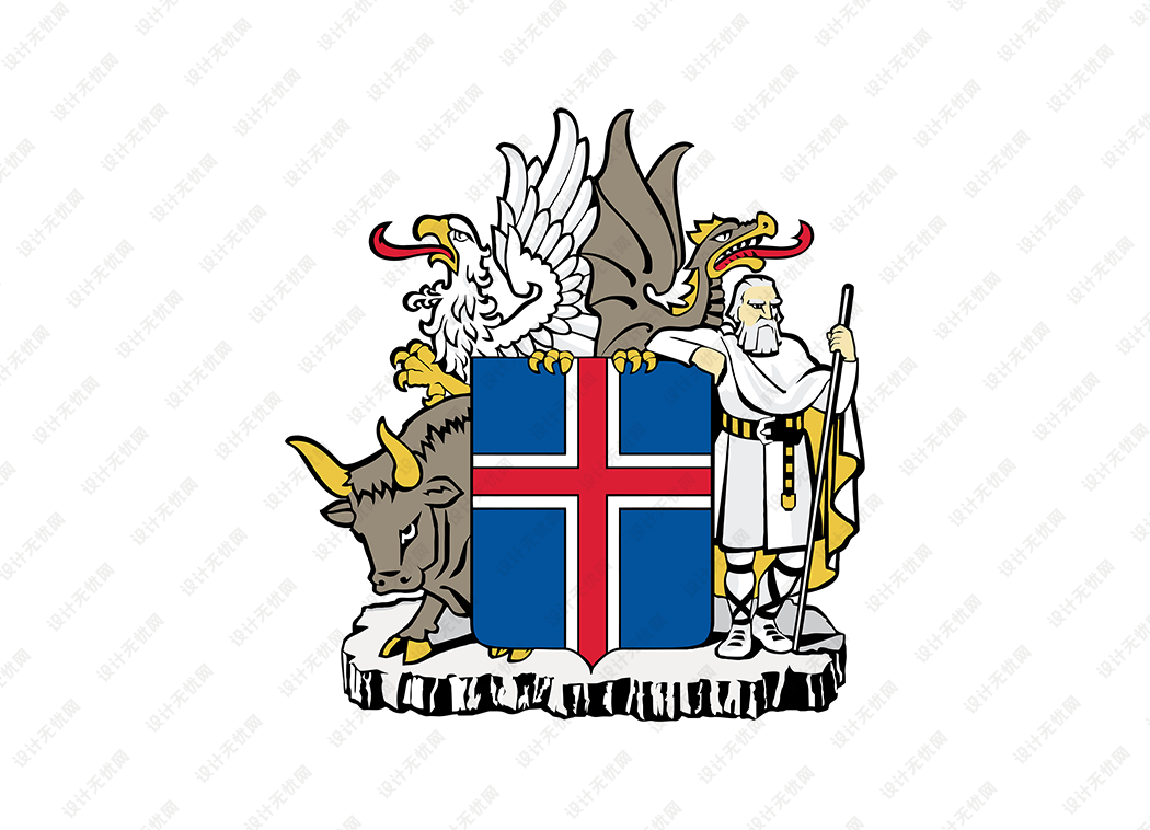 冰岛国徽矢量高清素材下载