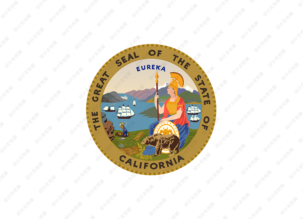 美国加利福尼亚州州徽矢量高清素材下载