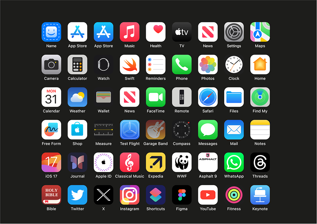 iOS17 APP icon图标矢量素材下载