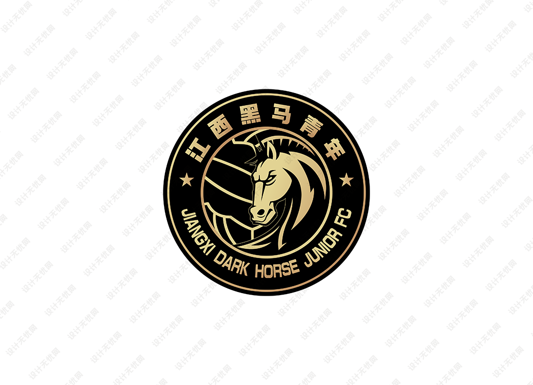 中乙：江西黑马青年足球俱乐部队徽logo矢量素材