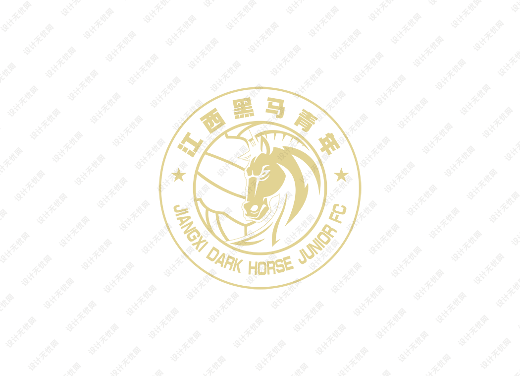 中乙：江西黑马青年足球俱乐部队徽logo矢量素材