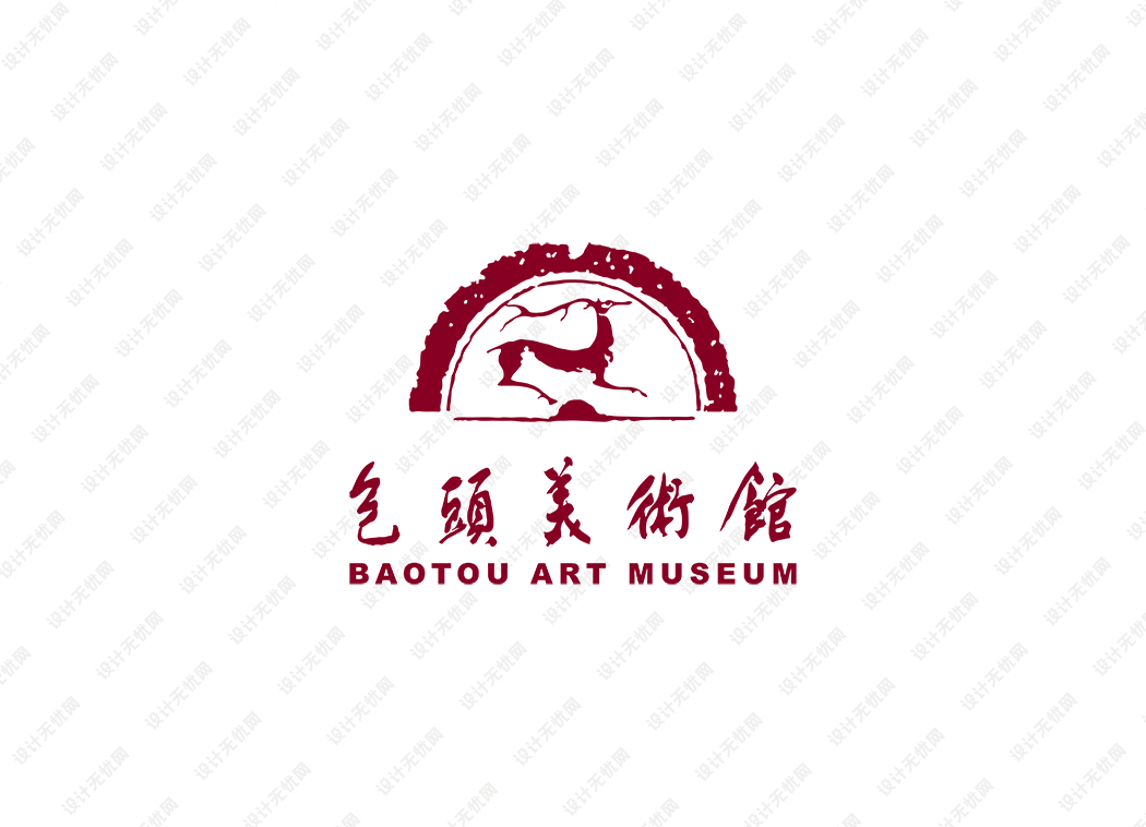 包头美术馆logo矢量标志素材