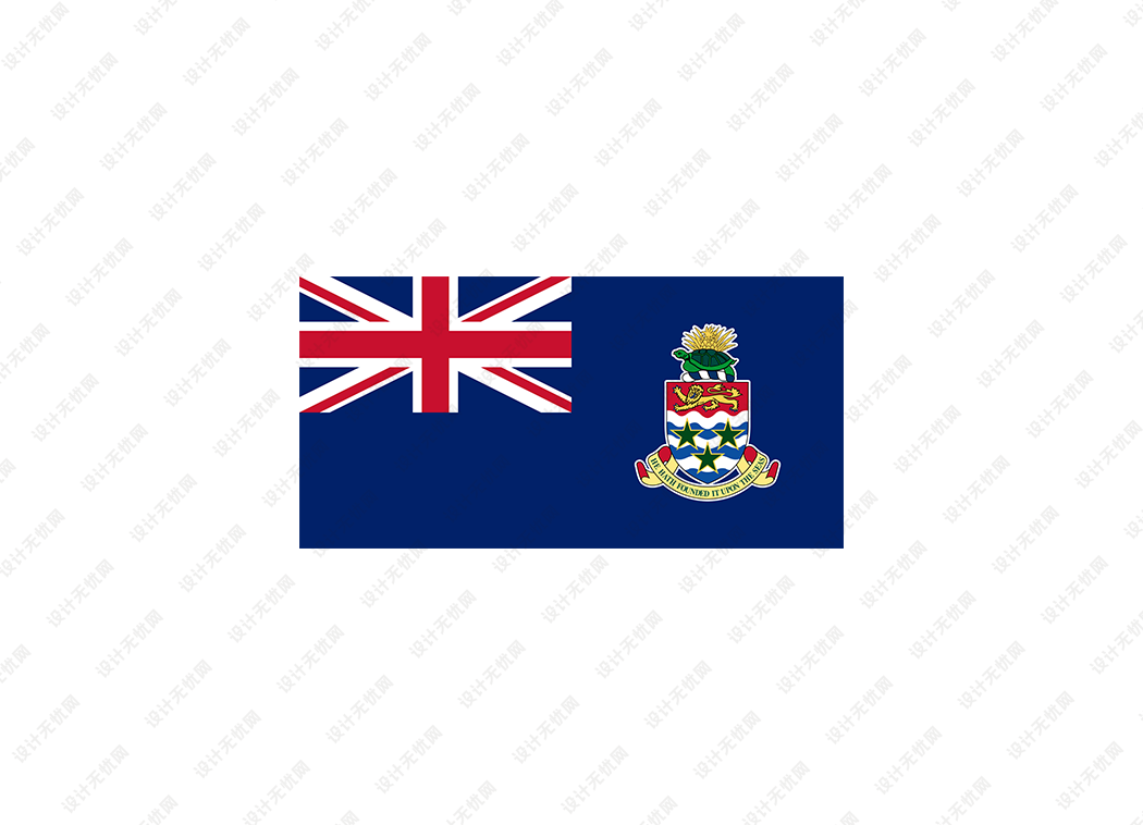 开曼群岛国旗旗帜矢量高清素材