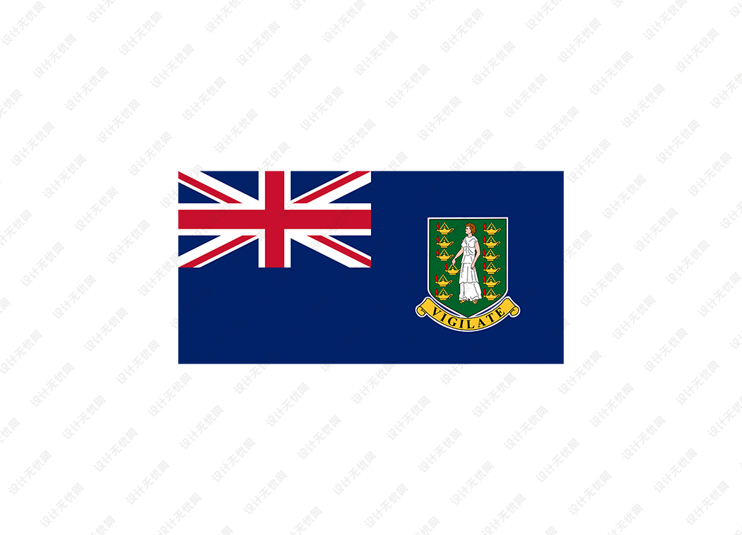 英属维尔京群岛国旗旗帜矢量高清素材