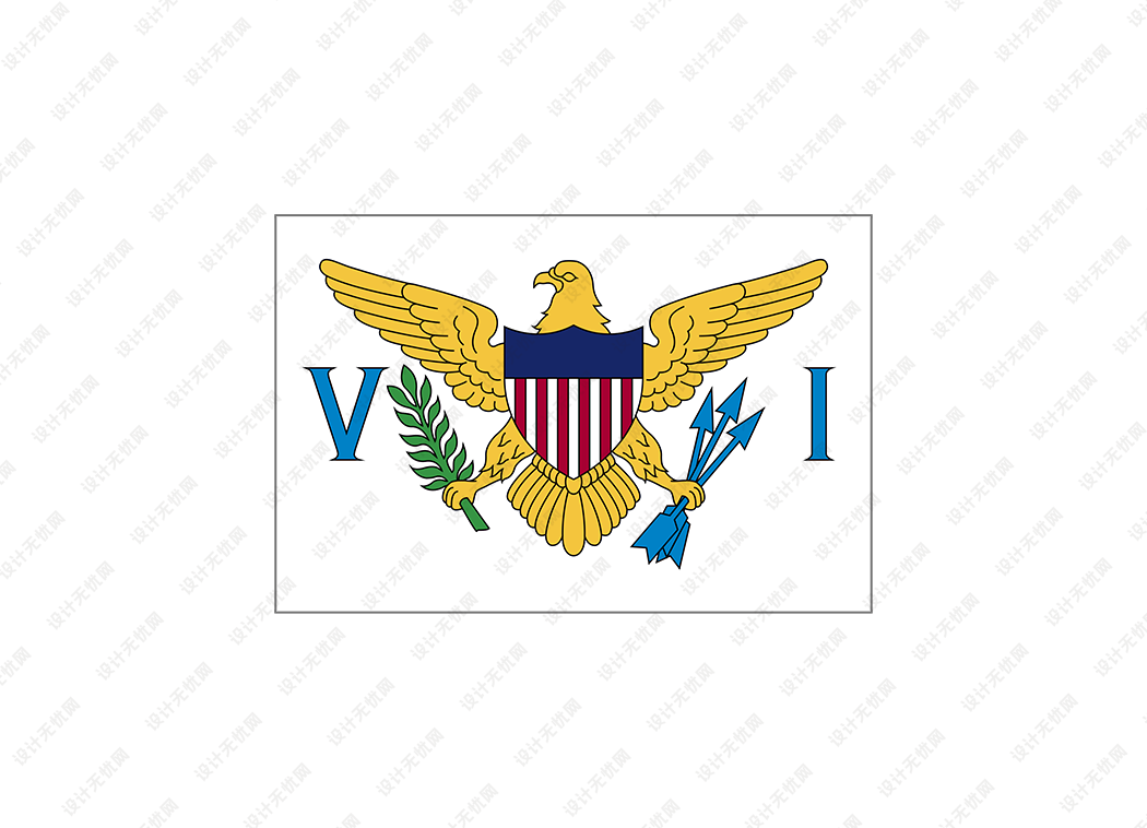 美属维尔京群岛国旗旗帜矢量高清素材