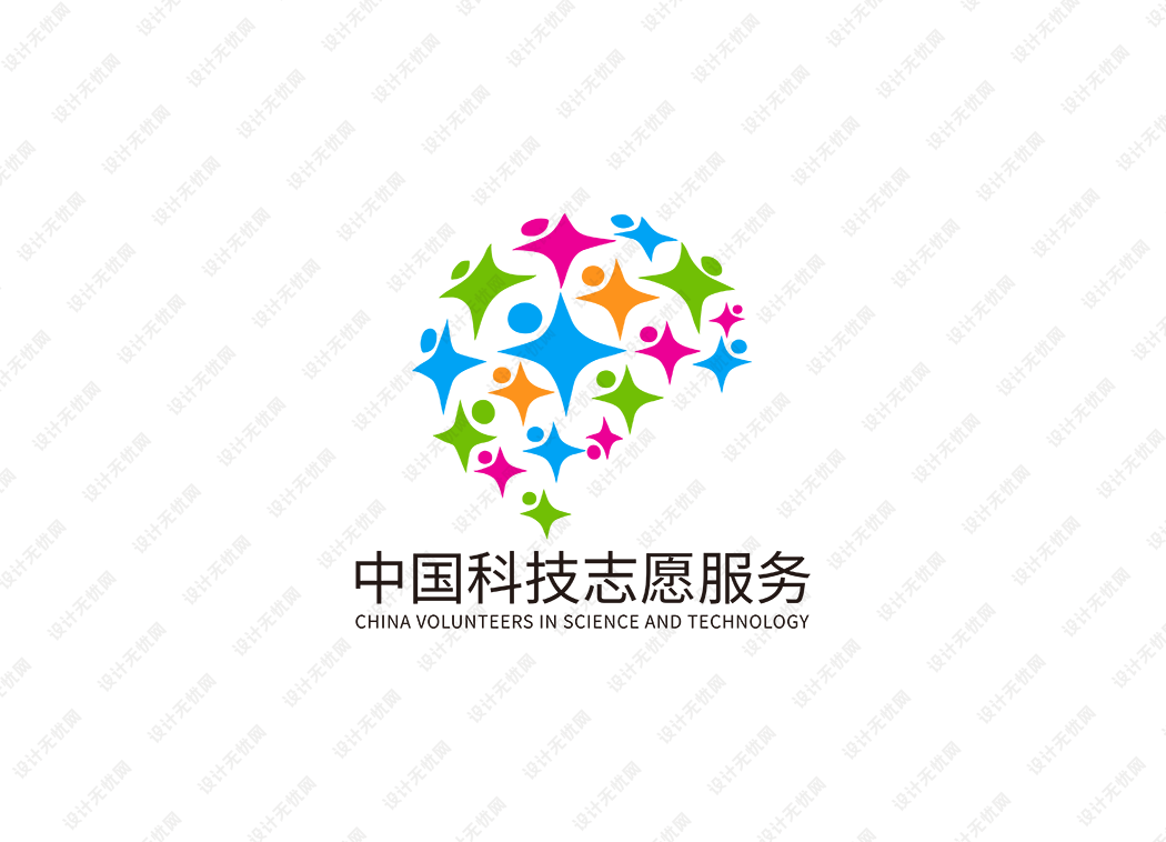 中国科技志愿服务logo矢量标志素材