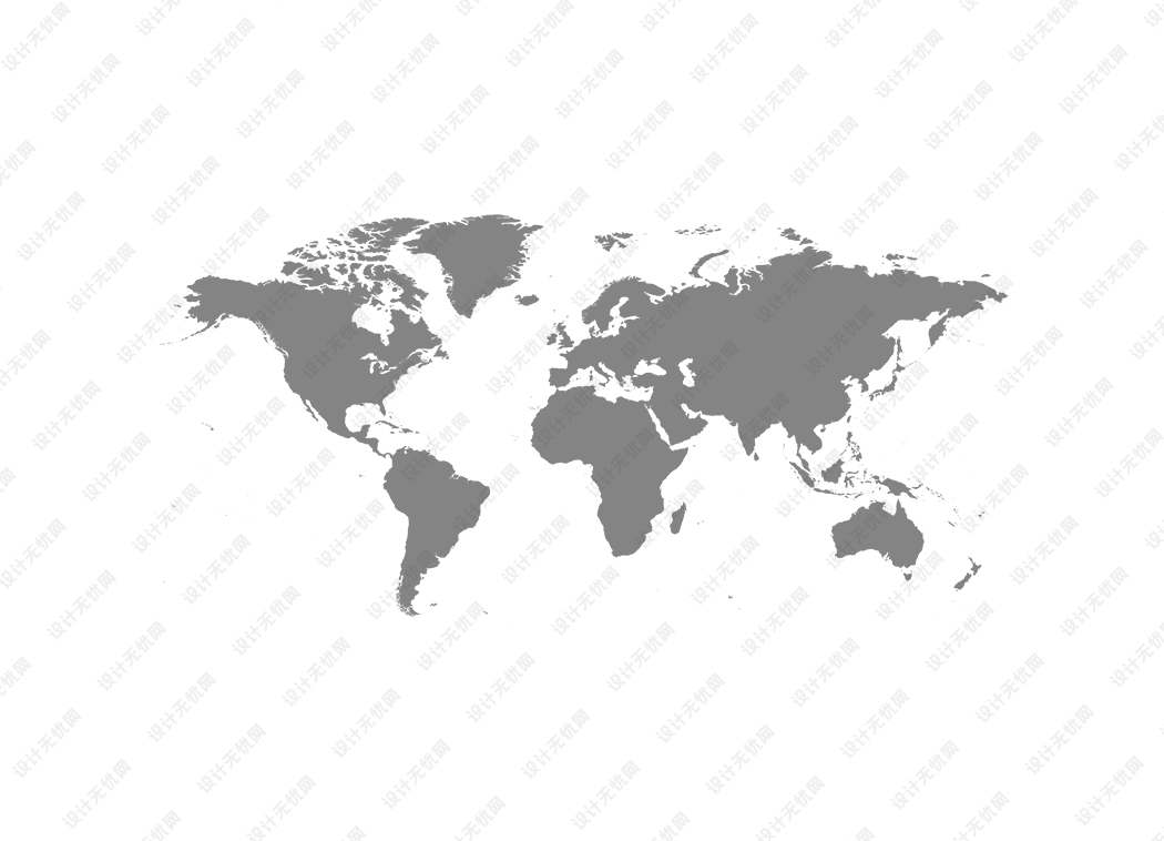 纯灰色的世界地图矢量免抠高清素材