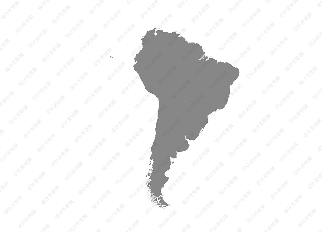 纯灰色的南美洲地图矢量免抠高清素材