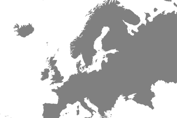 纯灰色的欧洲地图矢量免抠高清素材
