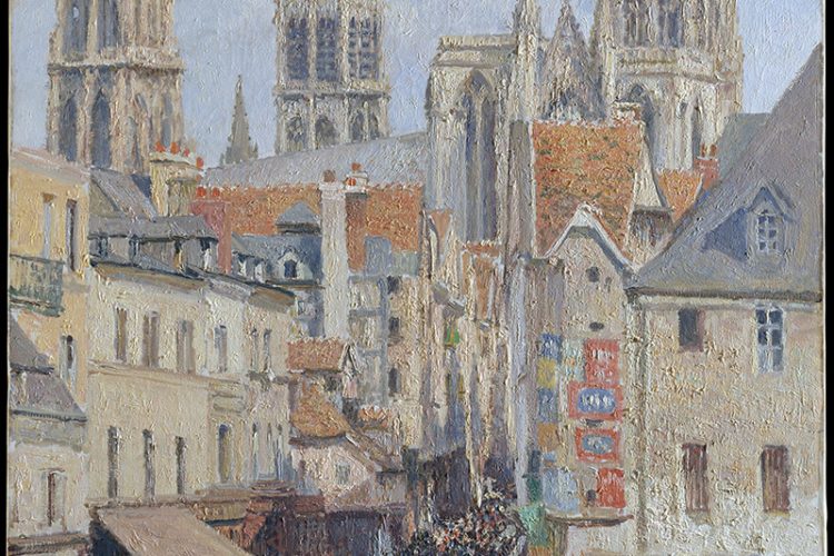 卡米耶·毕沙罗：名画《鲁昂的老市场》高清大图下载