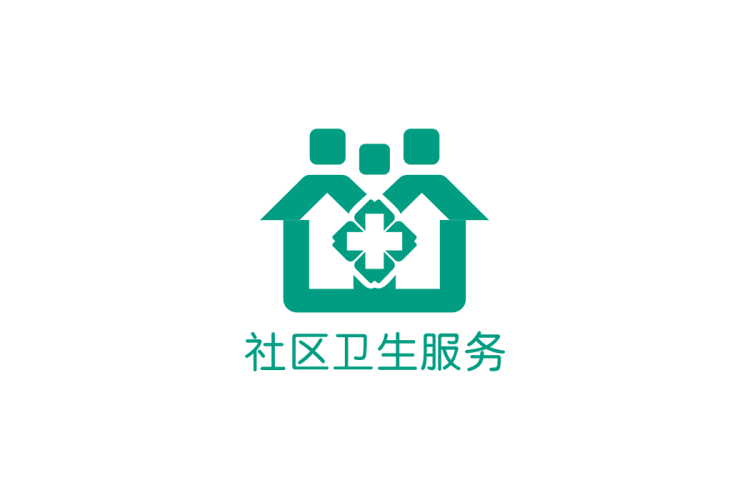 社区卫生服务中心logo矢量标志素材