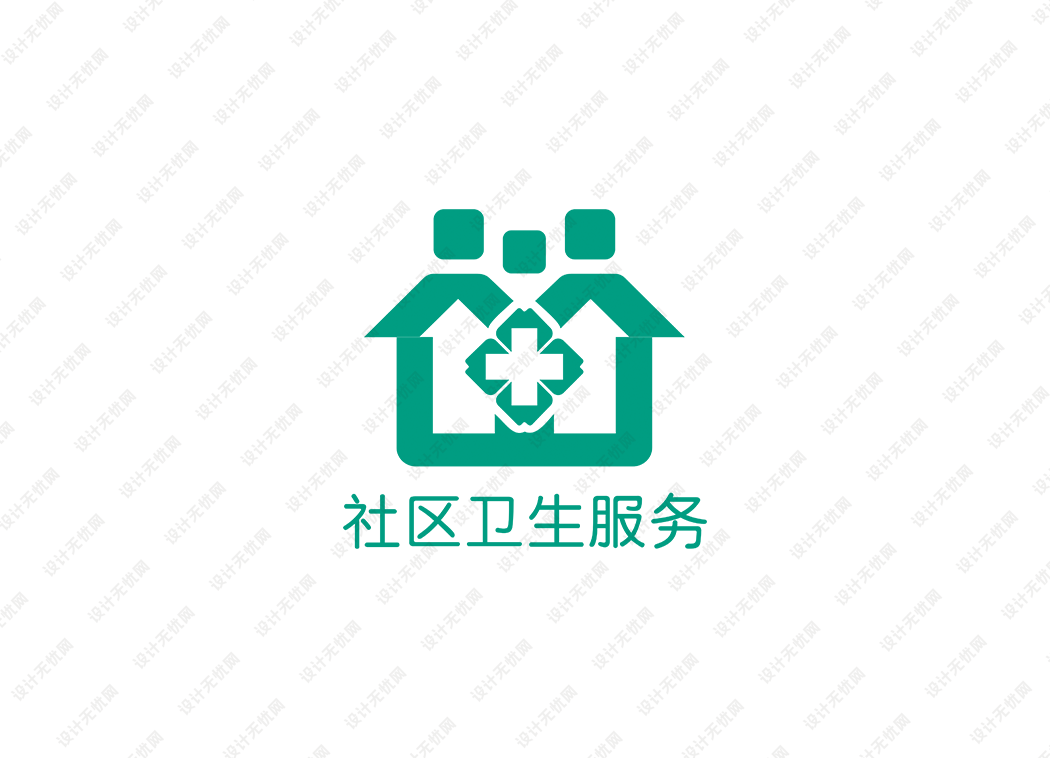 社区卫生服务中心logo矢量标志素材