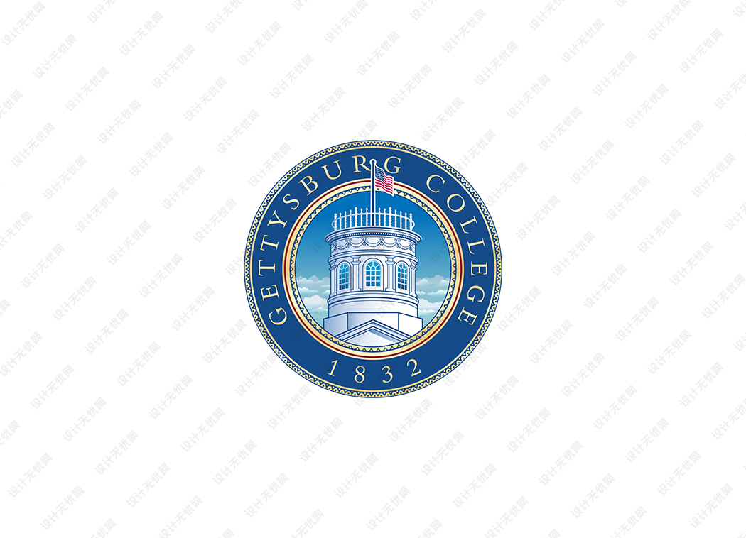 美国盖茨堡学院校徽logo矢量标志素材