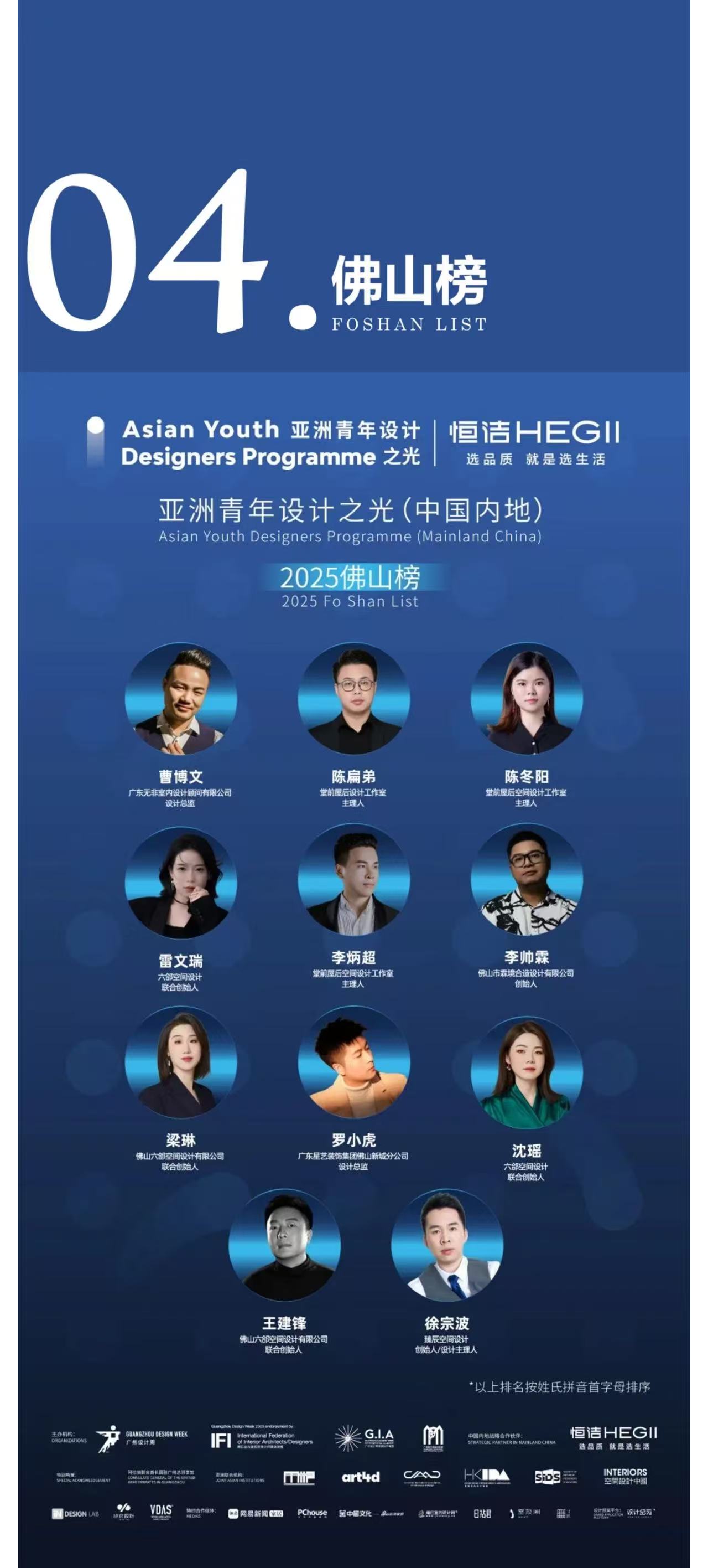 亚洲青年设计之光｜第一期“亚洲青年设计之光（中国内地）·2025城市榜入选设计师”榜单公布！