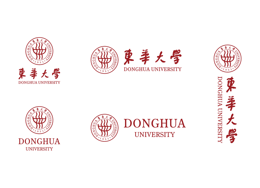 东华大学校徽logo免抠PNG(白色版和彩色版)ai,SVG矢量素材